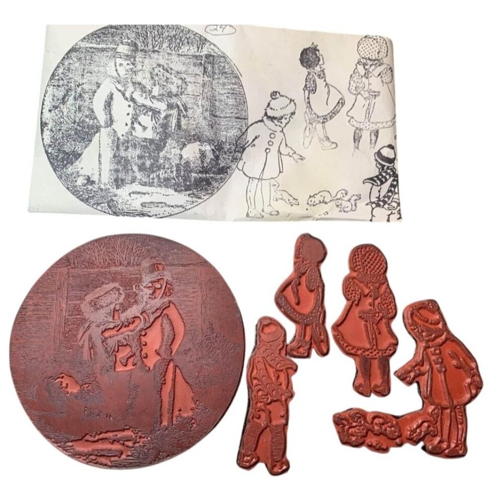 Circle Snow Unmounted Rubber Stamp Set By Lindy’s Stamp Gang Vintage